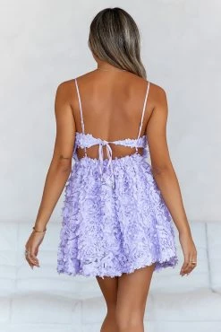 HELLO MOLLY Petalled Moment Mini Dress Lilac -Hello Molly Shop 000272 1696307080