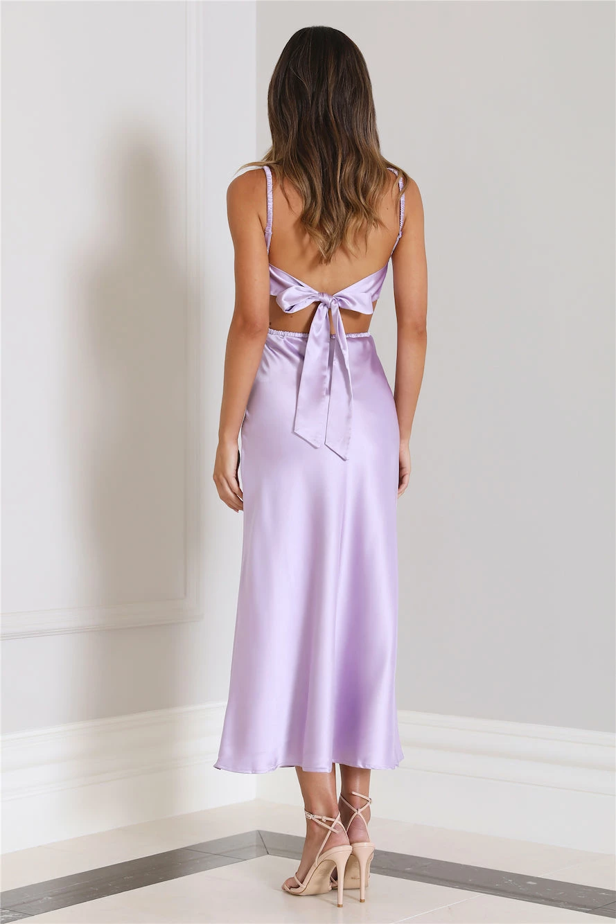 Standing Tall Satin Midi Dress Lilac 8 Standing Tall Satin Midi Dress Lilac - Image 6