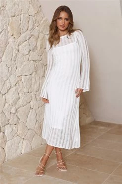 Washed Up Maxi Dress White