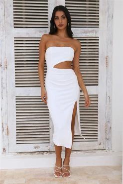 HELLO MOLLY Love At First Sight Midi Dress White
