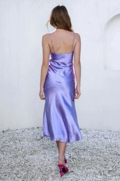 Lychee Martini Satin Midi Dress Lilac -Hello Molly Shop 1W4A5089 1 1 1660788741