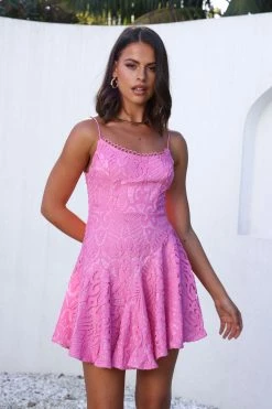 Lipstick Girl Dress Hot Pink -Hello Molly Shop 1W4A5526 1 1660802110