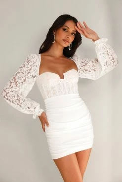 Wild After Party Lace Mini Dress White 9 Wild After Party Lace Mini Dress White -Hello Molly Shop 1W4A6073 1692926366