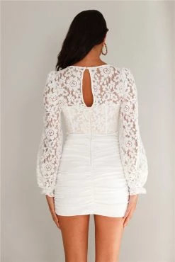 Wild After Party Lace Mini Dress White 10 Wild After Party Lace Mini Dress White -Hello Molly Shop 1W4A6077 1692926367