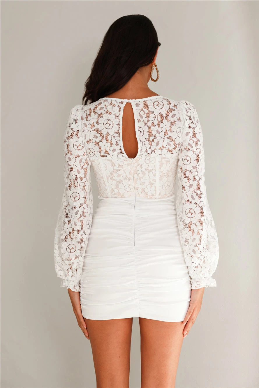 Wild After Party Lace Mini Dress White 6 Wild After Party Lace Mini Dress White - Image 4