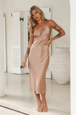 Your Truth Satin Maxi Dress Brown 10 Your Truth Satin Maxi Dress Brown -Hello Molly Shop 1W4A6342 1687231786