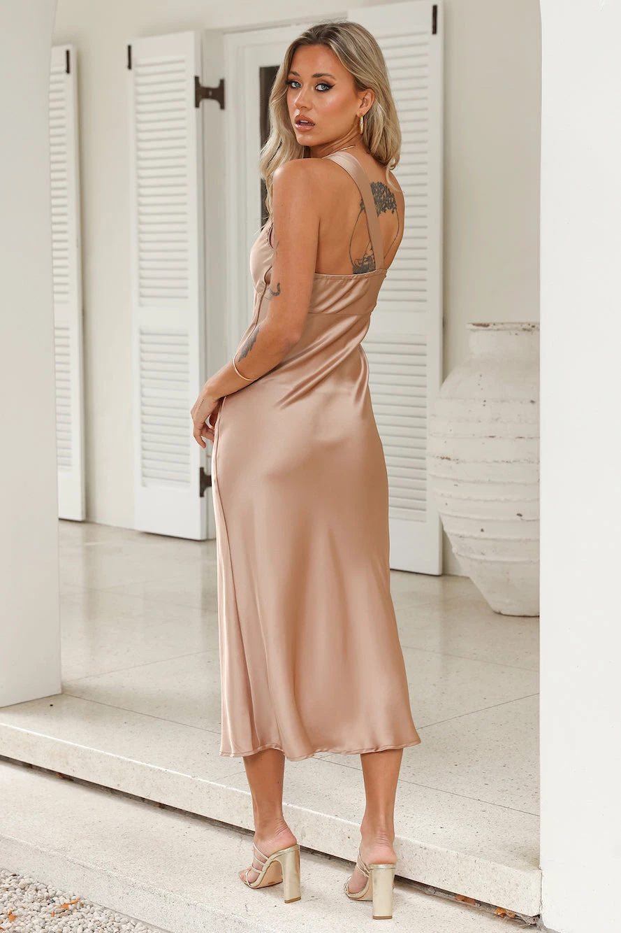 Your Truth Satin Maxi Dress Brown 7 Your Truth Satin Maxi Dress Brown - Image 5