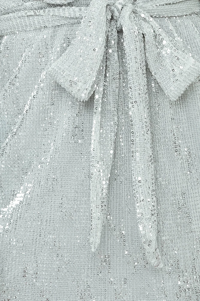 HELLO MOLLY Static Memory Sequin Dress Silver 7 HELLO MOLLY Static Memory Sequin Dress Silver - Image 5