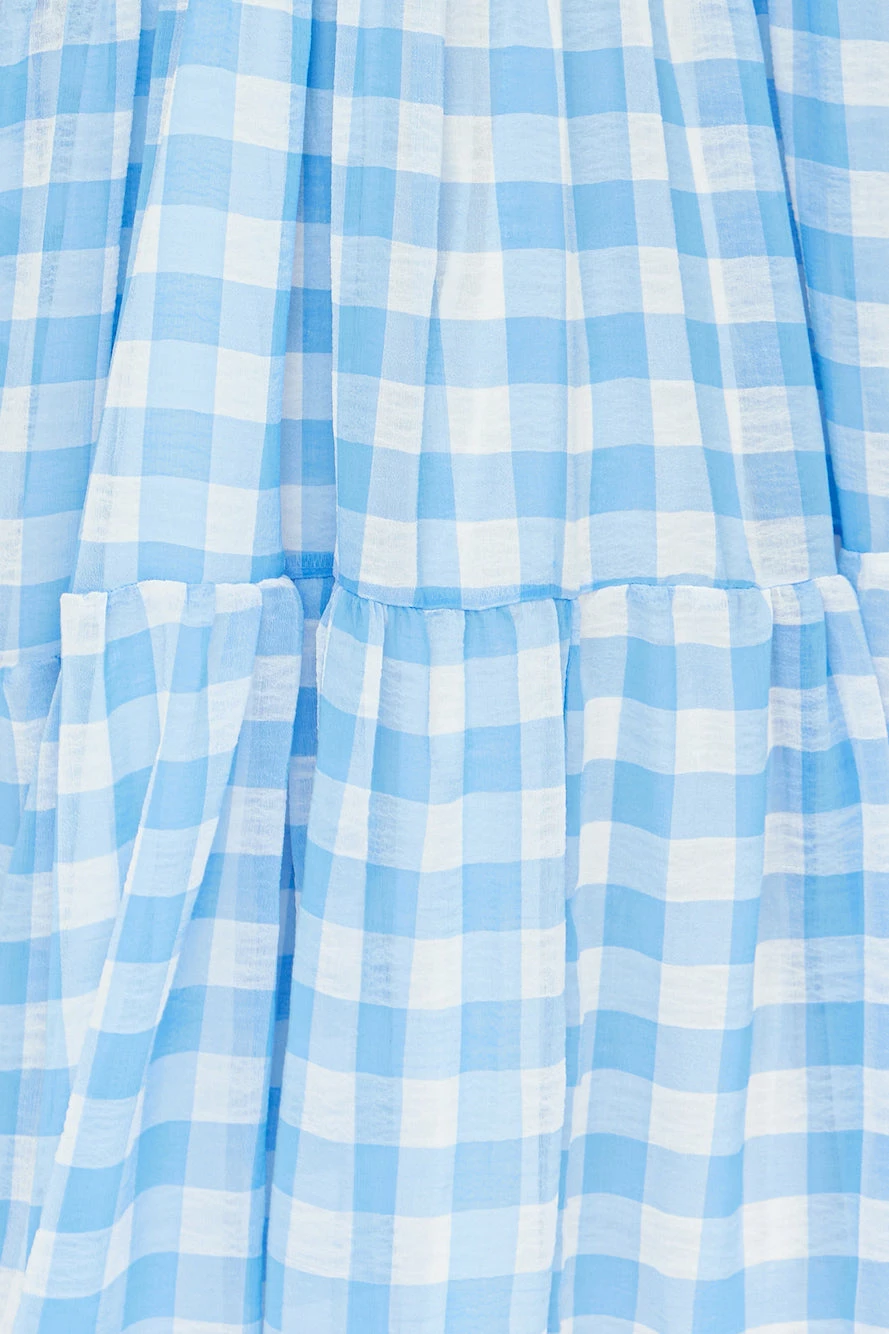 Gingham Fantasy Maxi Dress Blue 11 Gingham Fantasy Maxi Dress Blue - Image 9