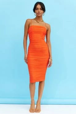 Slay Baby Midi Dress Orange