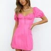 Cutest Milkmaid Mini Dress Pink -Hello Molly Shop 221018HM 0014 1668095918