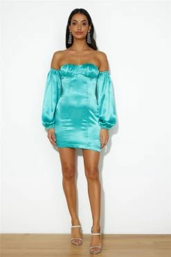 Luxe Look Mini Dress Teal -Hello Molly Shop 221021HM 1570 1669071738