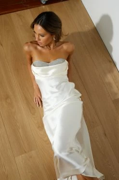 Luxe Dance Satin Maxi Dress Champagne 16 Luxe Dance Satin Maxi Dress Champagne -Hello Molly Shop 221103HM1522 1668749249