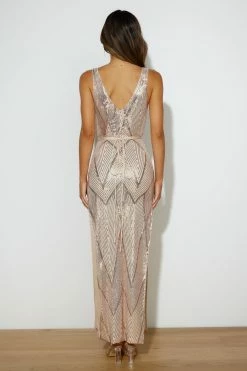 Glam Of All Sequin Maxi Dress Rose Gold 14 Glam Of All Sequin Maxi Dress Rose Gold -Hello Molly Shop 221103HM1720 1668748608