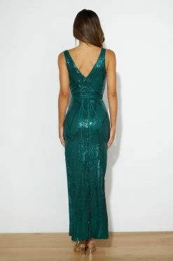 Glam Of All Sequin Maxi Dress Forest Green 16 Glam Of All Sequin Maxi Dress Forest Green -Hello Molly Shop 221103HM1927 1669783360