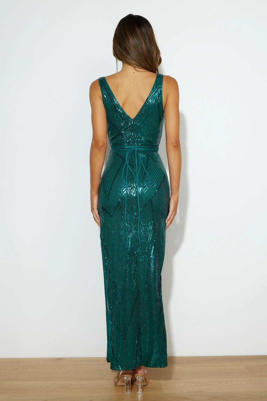 Glam Of All Sequin Maxi Dress Forest Green 9 Glam Of All Sequin Maxi Dress Forest Green - Image 7