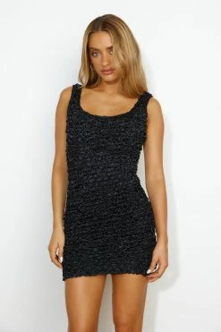 Scrunchie Mini Dress Black -Hello Molly Shop 221110HM 2150 1670195301
