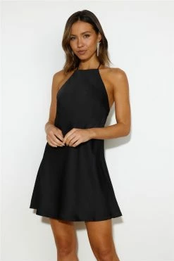 Impressive Style Satin Mini Dress Black -Hello Molly Shop 230331HM 0903 1681871967