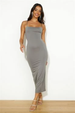 Twist For Me Maxi Dress Charcoal