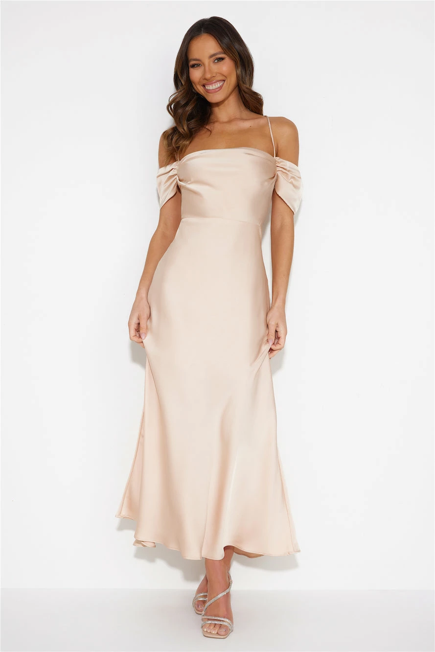 Lover Of Love Satin Maxi Dress Champagne 3 Lover Of Love Satin Maxi Dress Champagne