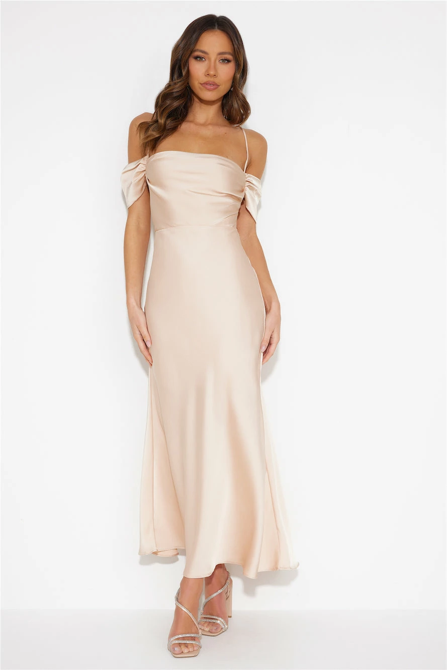 Lover Of Love Satin Maxi Dress Champagne 5 Lover Of Love Satin Maxi Dress Champagne - Image 3