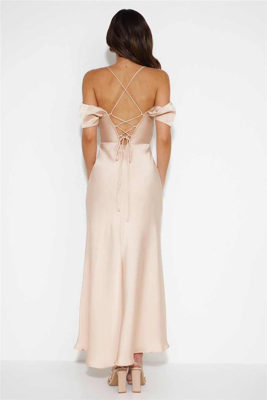 Lover Of Love Satin Maxi Dress Champagne 8 Lover Of Love Satin Maxi Dress Champagne - Image 6