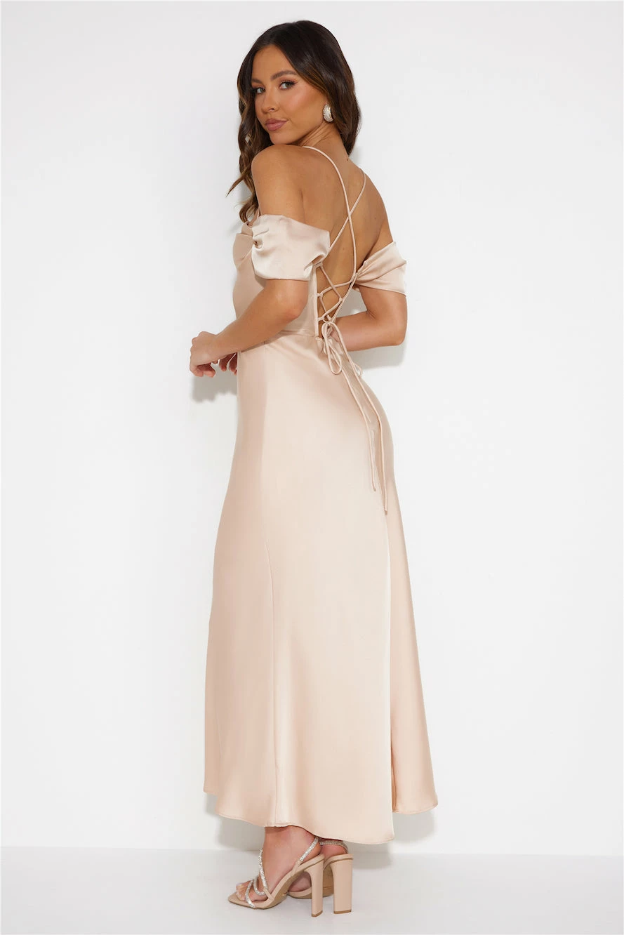 Lover Of Love Satin Maxi Dress Champagne 7 Lover Of Love Satin Maxi Dress Champagne - Image 5