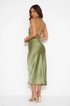 Mood For Luxe Satin Maxi Dress Green -Hello Molly Shop 230623HM 0302 1689569135
