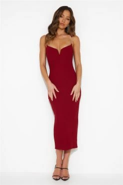 Rising Success Midi Dress Wine