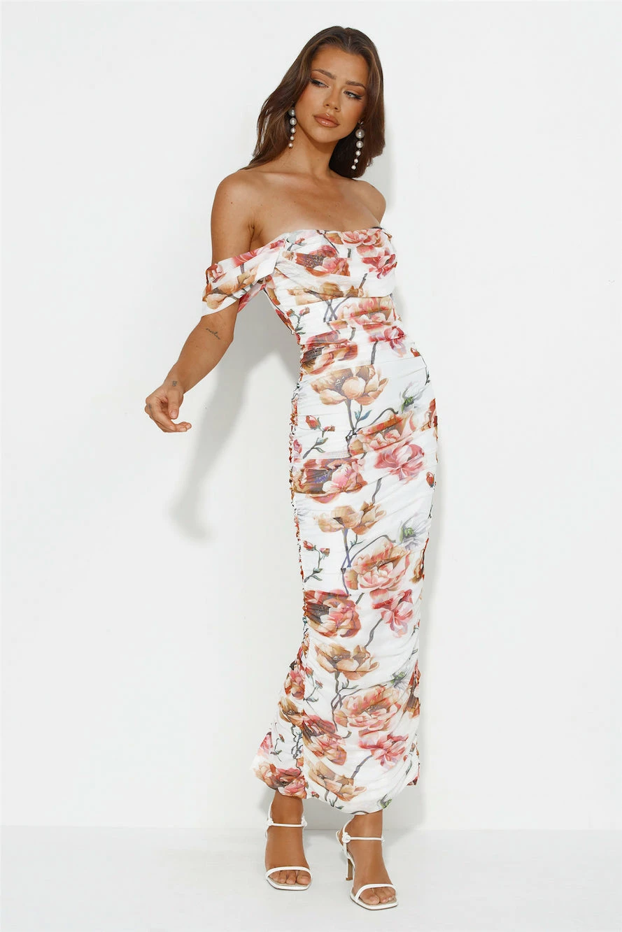 Spring Garden Mesh Maxi Dress White 4 Spring Garden Mesh Maxi Dress White - Image 2