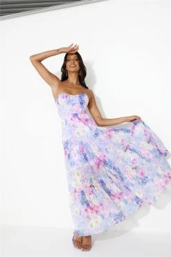 Seasonal Bloom Maxi Dress Purple -Hello Molly Shop 230713HM 0327 1691126193