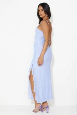 Flaunt It Girl Frill Mesh Maxi Dress Blue -Hello Molly Shop 230713HM 0363 1691126338