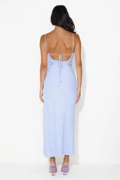 Flaunt It Girl Frill Mesh Maxi Dress Blue -Hello Molly Shop 230713HM 0364 1691126338