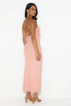 Flaunt It Girl Frill Mesh Maxi Dress Pink -Hello Molly Shop 230713HM 1141 1691539447