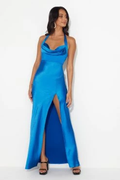 HELLO MOLLY Girl In The Spotlight Halter Neck Satin Maxi Dress Blue 11 HELLO MOLLY Girl In The Spotlight Halter Neck Satin Maxi Dress Blue -Hello Molly Shop 230713HM 1711 1691542028