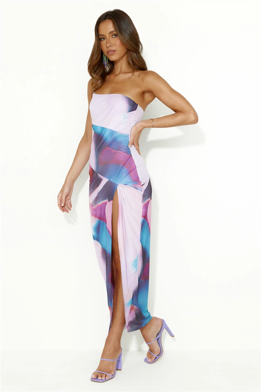 Space Between Mesh One Shoulder Maxi Dress Purple 13 Space Between Mesh One Shoulder Maxi Dress Purple - Image 11