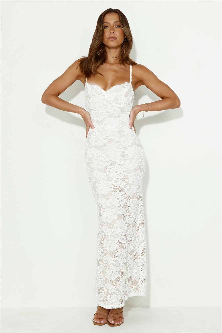 Soft Sweet Lace Maxi Dress White 4 Soft Sweet Lace Maxi Dress White - Image 2