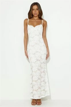 Soft Sweet Lace Maxi Dress White