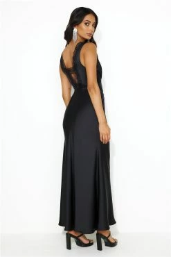 Juicy Stories Satin Maxi Dress Black -Hello Molly Shop 230901HM0874 1695345267