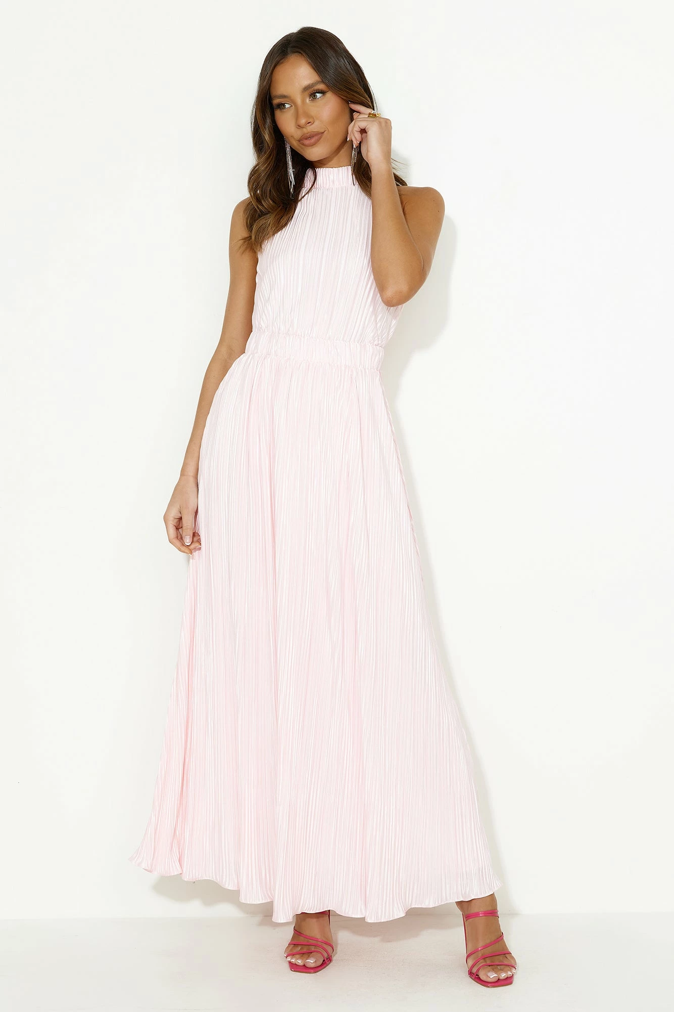 You're Classy Plisse Maxi Dress Pink 5 You're Classy Plisse Maxi Dress Pink - Image 3