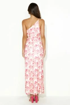 Sneak Up Mesh One Shoulder Maxi Dress Pink -Hello Molly Shop 230907HM 0595 1696824926