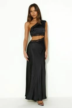 Intricate Love Satin Maxi Dress Black -Hello Molly Shop 230907HM 1807 1696388374