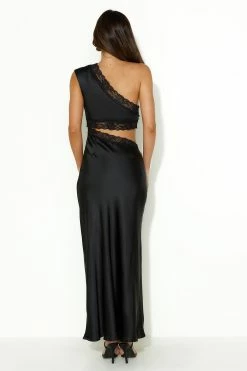 Intricate Love Satin Maxi Dress Black -Hello Molly Shop 230907HM 1811 1696388374