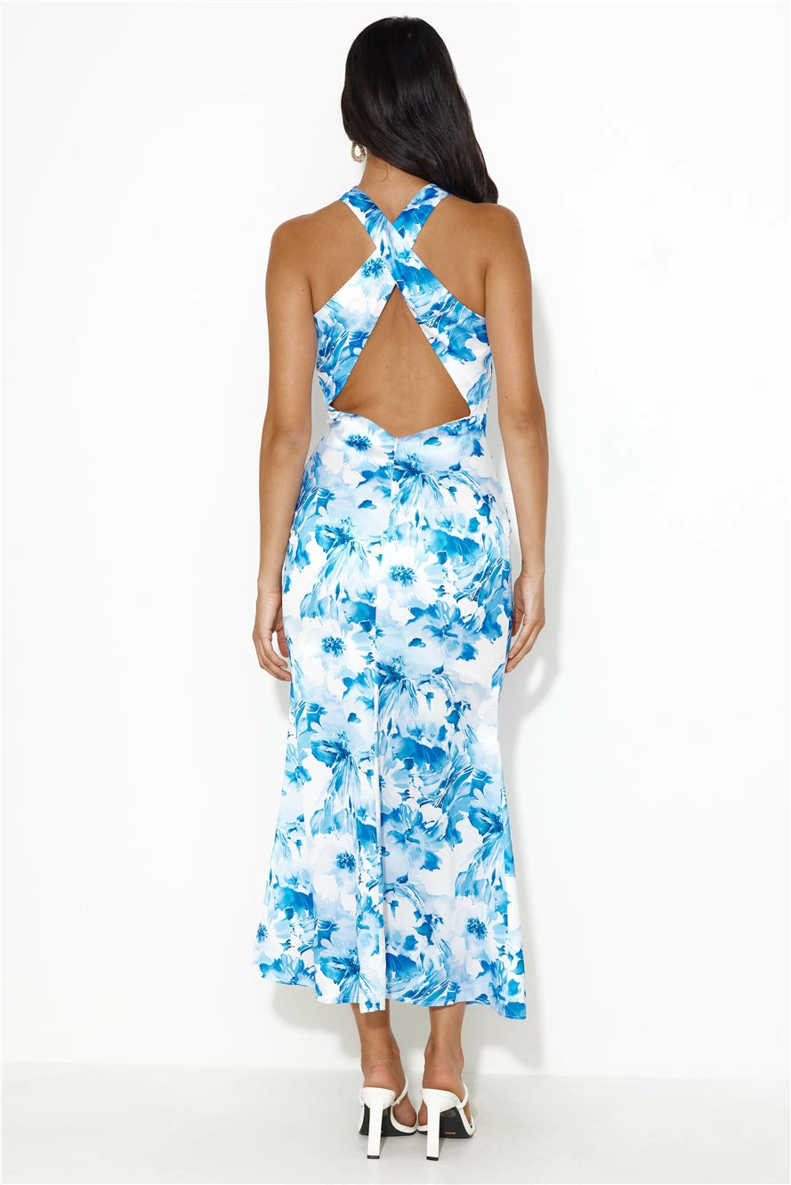 Beauty Of Fiji Satin Maxi Dress Blue 12 Beauty Of Fiji Satin Maxi Dress Blue - Image 10