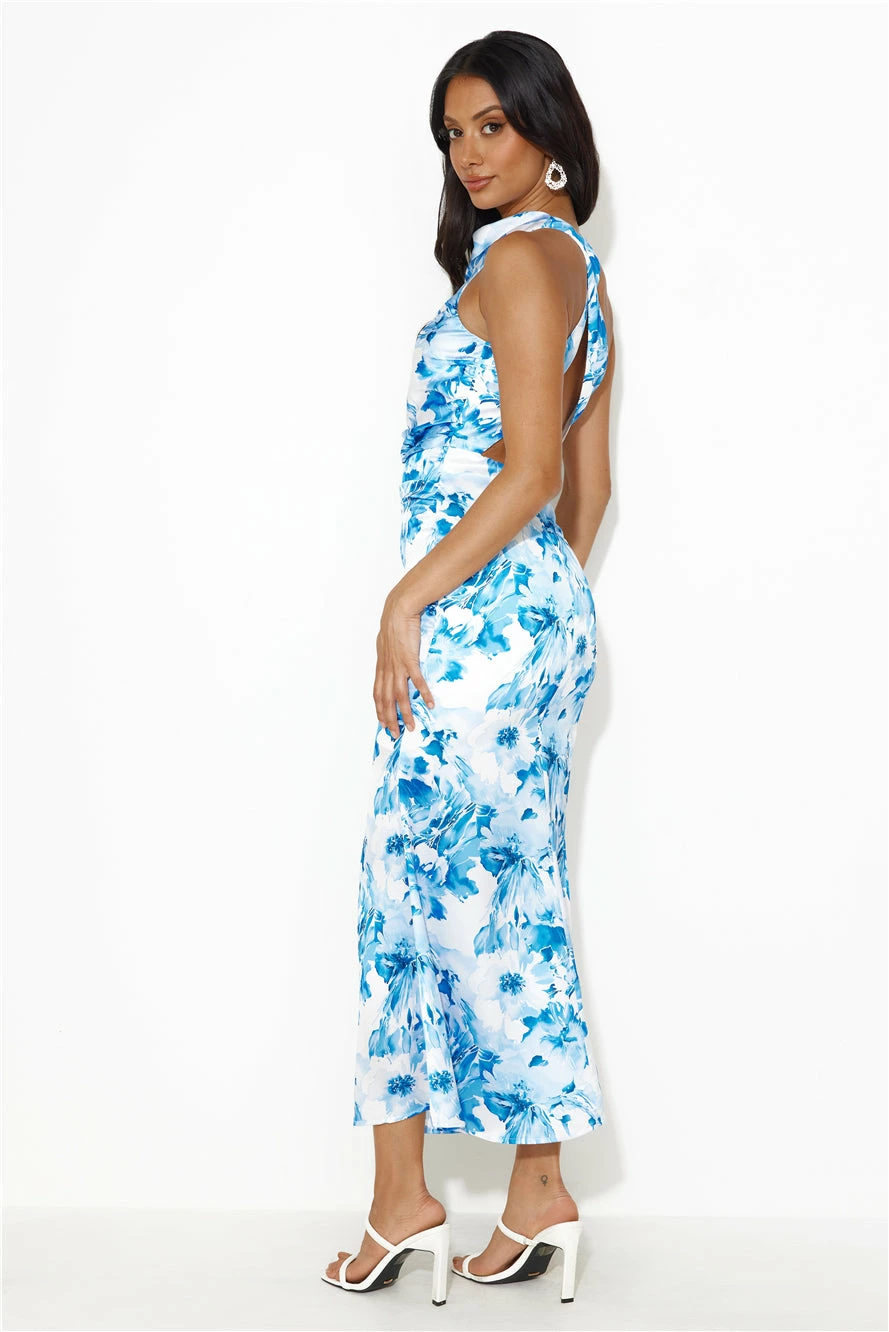 Beauty Of Fiji Satin Maxi Dress Blue 11 Beauty Of Fiji Satin Maxi Dress Blue - Image 9