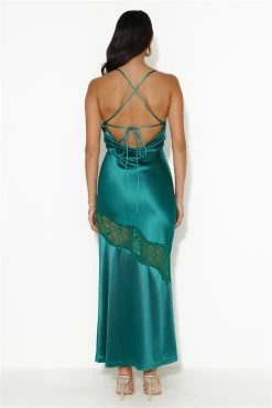 Formal Retreat Satin Maxi Dress Forest Green -Hello Molly Shop 230928HM 1447 1698386840