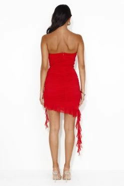 Tango Tease Strapless Mesh Mini Dress Red -Hello Molly Shop 231103HM 0433 1700192374