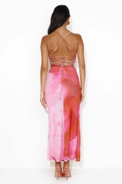 In Detail Mesh Maxi Dress Pink -Hello Molly Shop 231103HM 0526 1700546143
