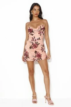 Brand New Vibe Lace Mini Dress Pink -Hello Molly Shop 231103HM 1002 1700543470