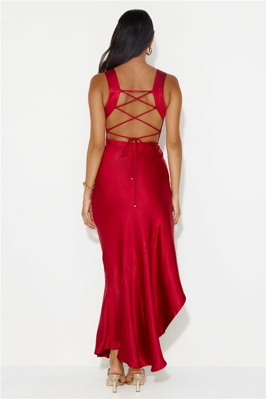 Flashy Sorièe Satin Maxi Dress Red 7 Flashy Sorièe Satin Maxi Dress Red - Image 5
